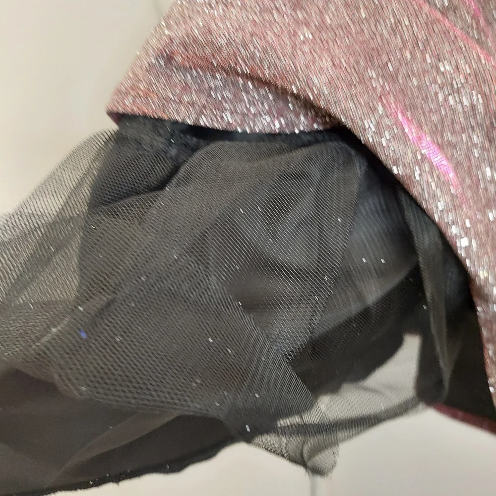 Sequin Hearts Junior's Size 13 Dress Pink Silver Fit Flare Sparkes Prom Wedding